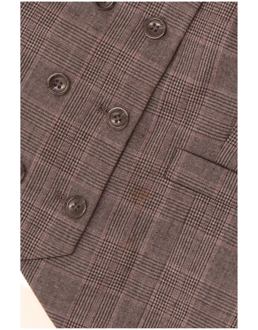 TED BAKER Γυναικείο γιλέκο με διπλό στήθος Μέγεθος 2 Small Grey Check Wool