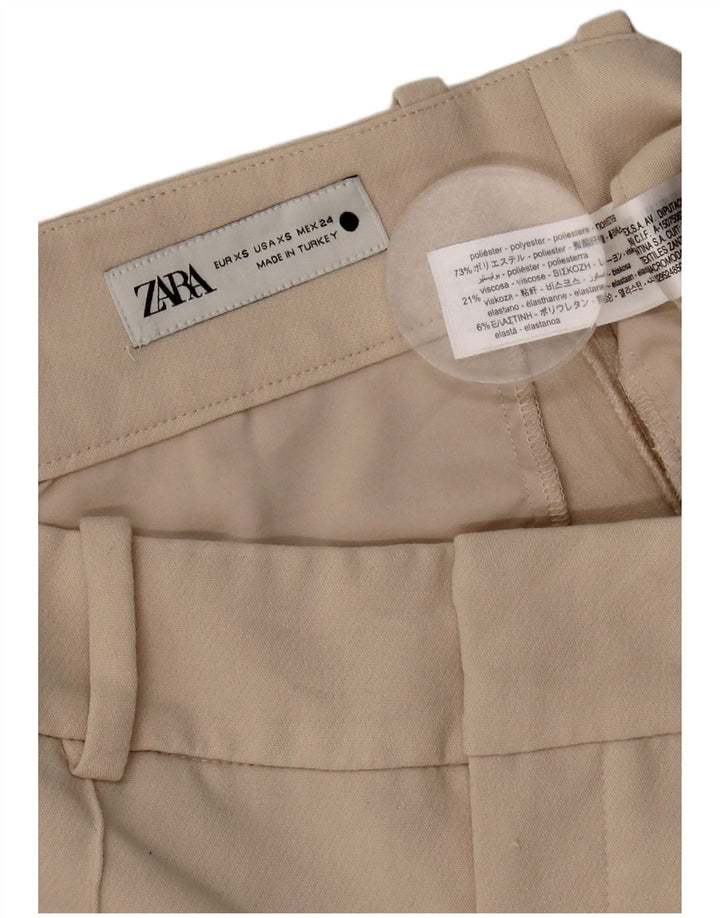 Zara Γυναικείο Παντελόνι Chino με Slim Fit XS Beige Polyester