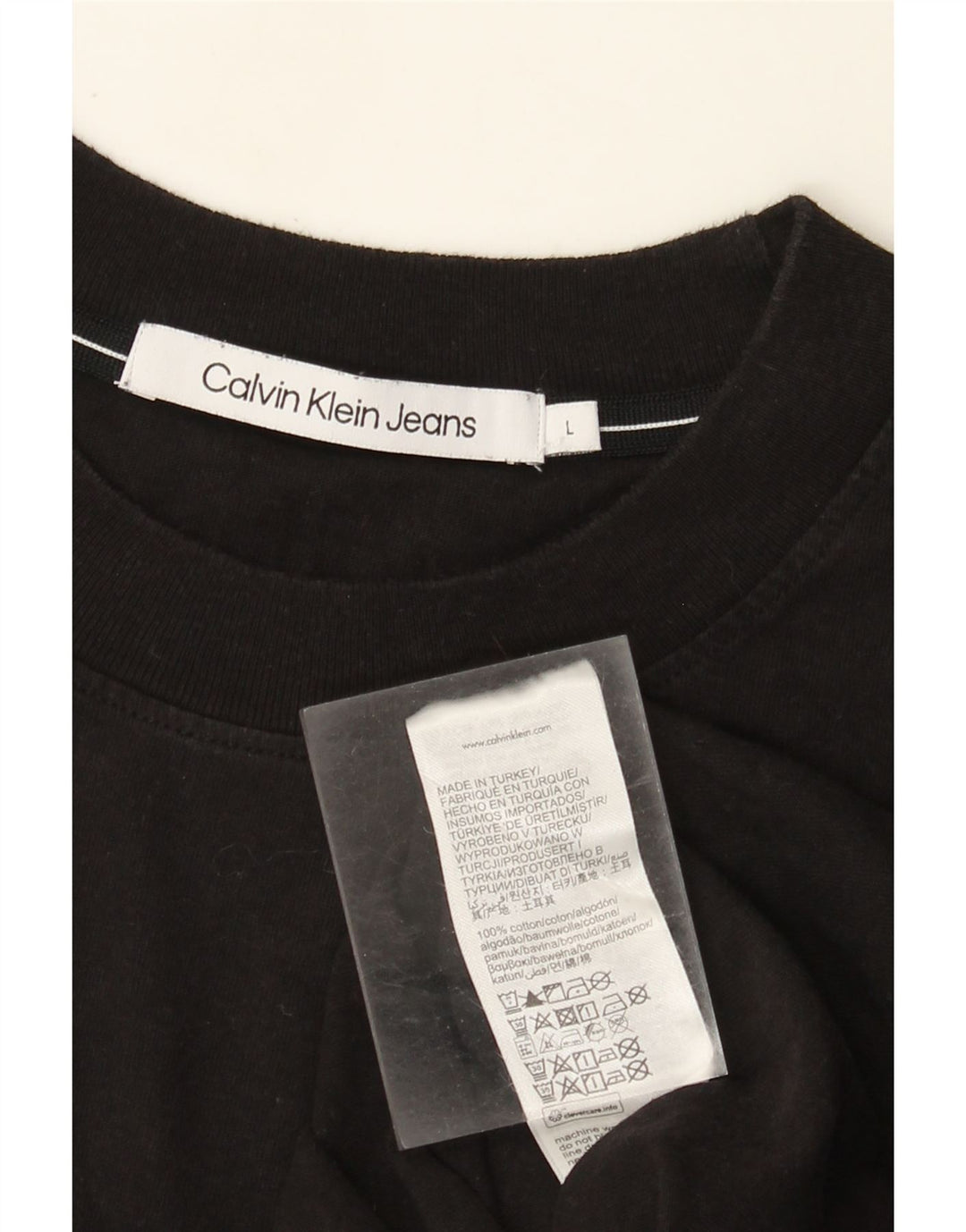 Calvin Klein Jeans Ανδρικό T-Shirt Top μεγάλο μαύρο βαμβακερό