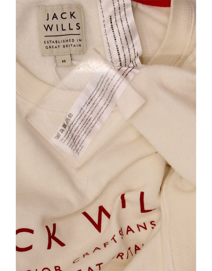 Ανδρικό γραφικό φούτερ Jack Wills, μεσαίο από λευκό βαμβακερό