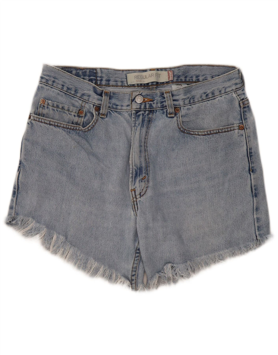 Levi's γυναικείο 505 ψηλόμεσο τζιν σορτς με κανονική εφαρμογή W33 μεσαίο μπλε