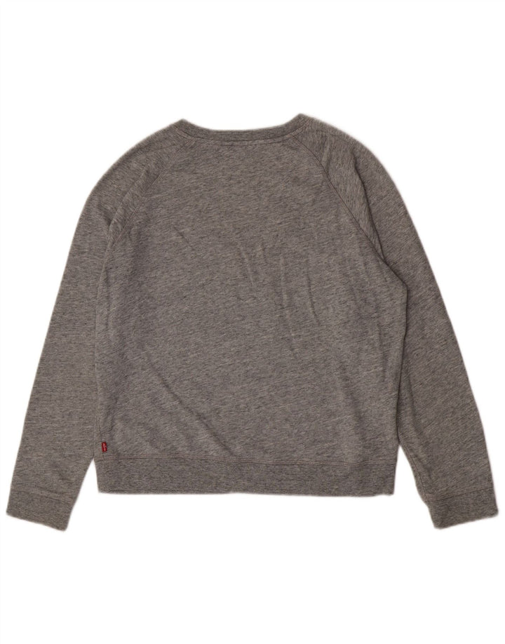 Γυναικείο γραφικό φούτερ Levi's Jumper UK 16 μεγάλο γκρι βαμβακερό