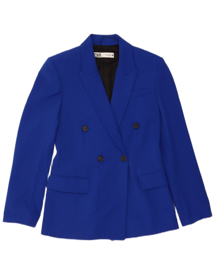 Zara Γυναικείο μπουφάν με διπλό στήθος UK 6 XS Blue Polyester