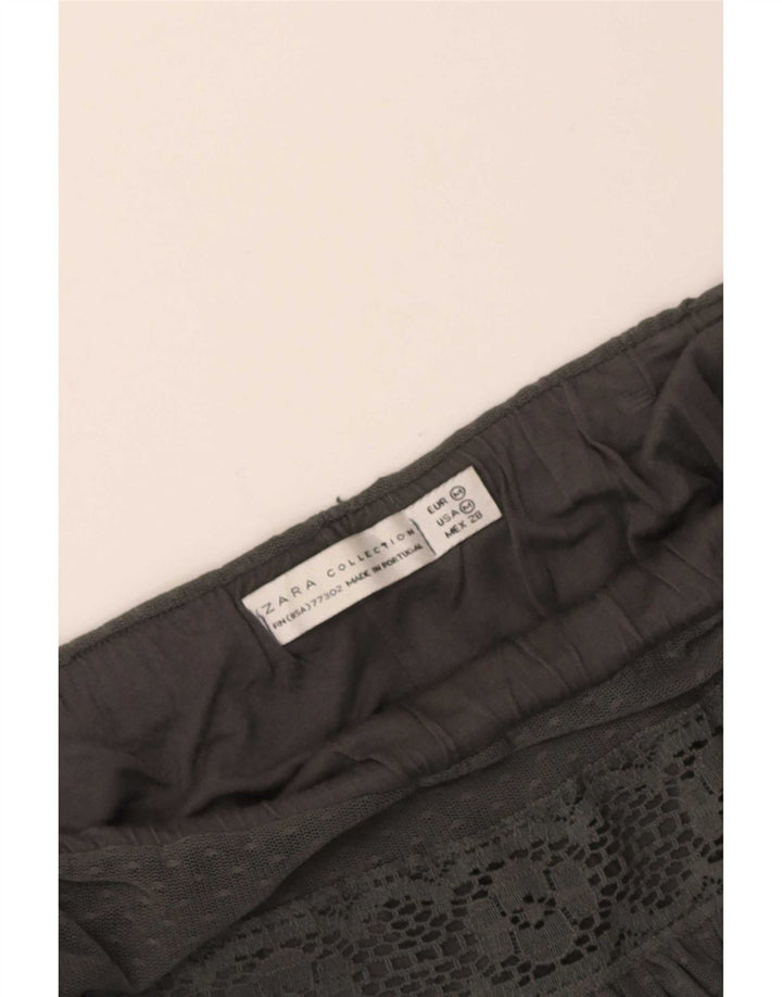 Zara Γυναικεία Πλισέ Φούστα Medium W28 Γκρι ριγέ