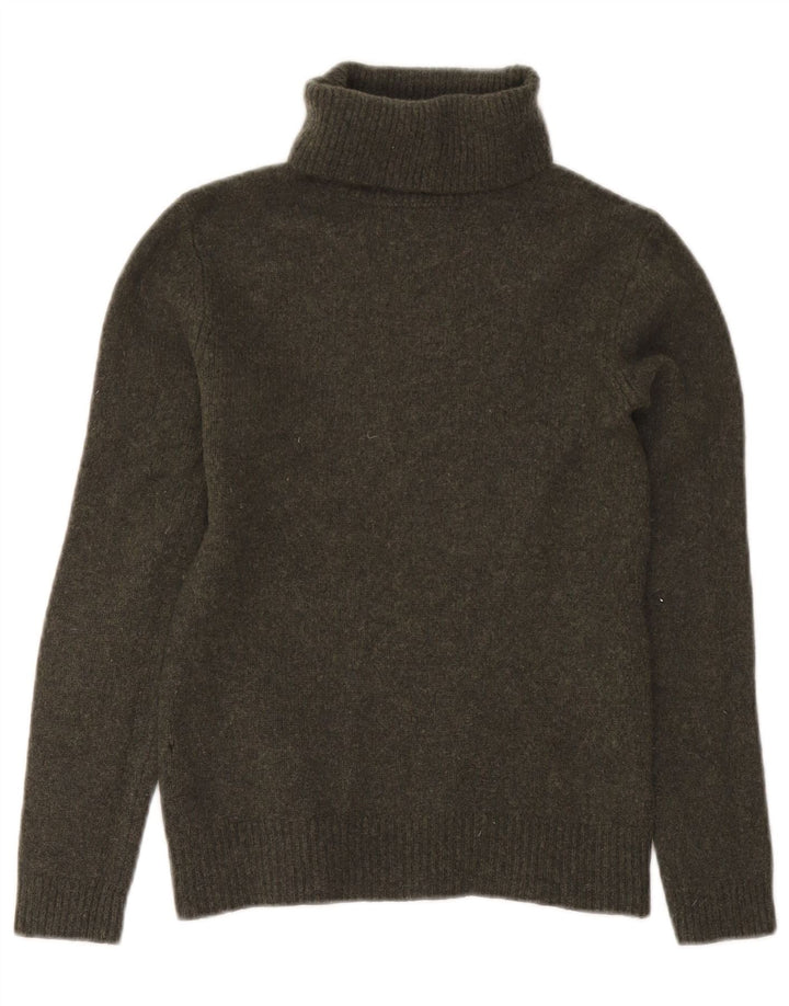 Massimo Dutti Γυναικείο πουλόβερ με ρολό λαιμόκοψη UK 14 Μεγάλο πράσινο μαλλί