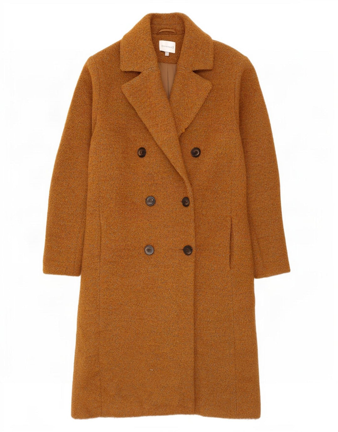 Warehouse Γυναικείο Διπλό Παλτό UK 14 Medium Beige Βαμβακερό