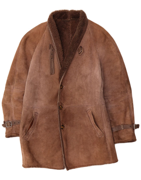 Vintage Ανδρικό παλτό Shearling UK 40 Large Brown