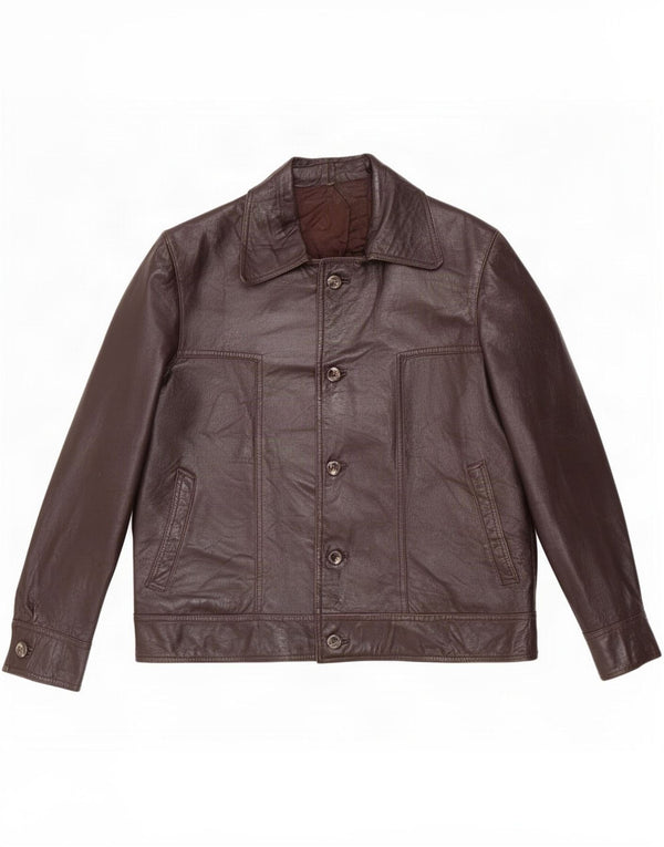 Vintage Mens Leather Jacket UK 40 Large Brown