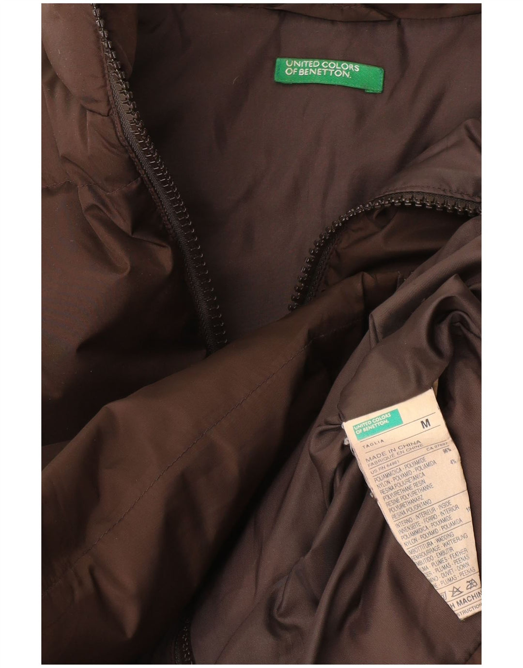 Ανδρικό μπουφάν Benetton με επένδυση UK 38 Medium Brown Polyamide