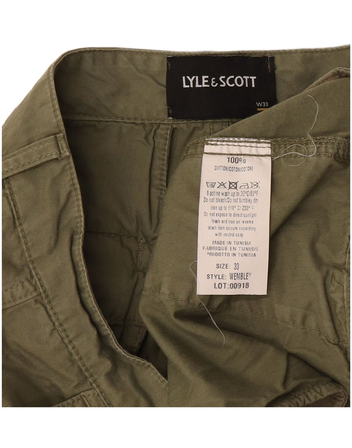 Lyle & Scott Ανδρικό σορτς Cargo W33 από μεσαίο χακί βαμβακερό