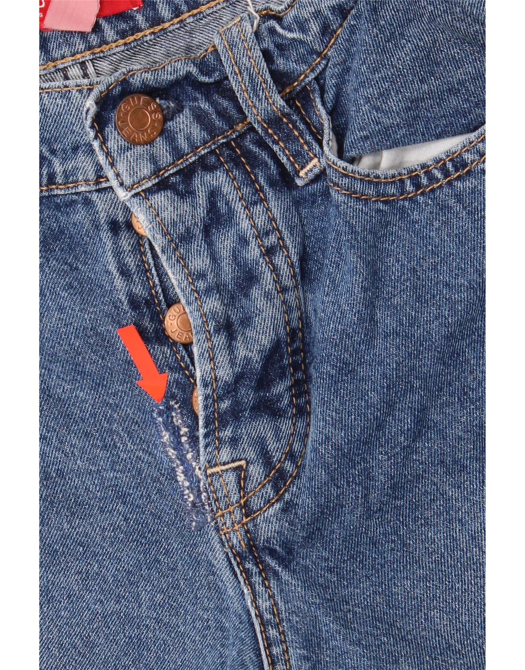 GUESS Womens Slim Jeans W24 L26 Blue Cotton Vintage Guess and Second-Hand Guess from Messina Hembry 