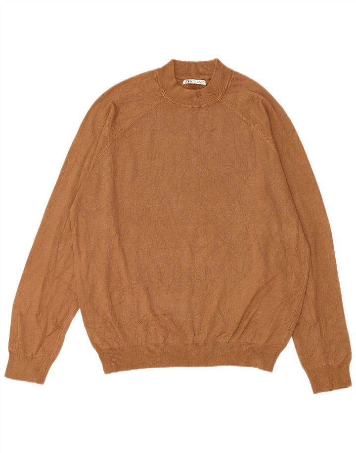 Ανδρικό πουλόβερ Zara Crew Neck Jumper Medium Beige