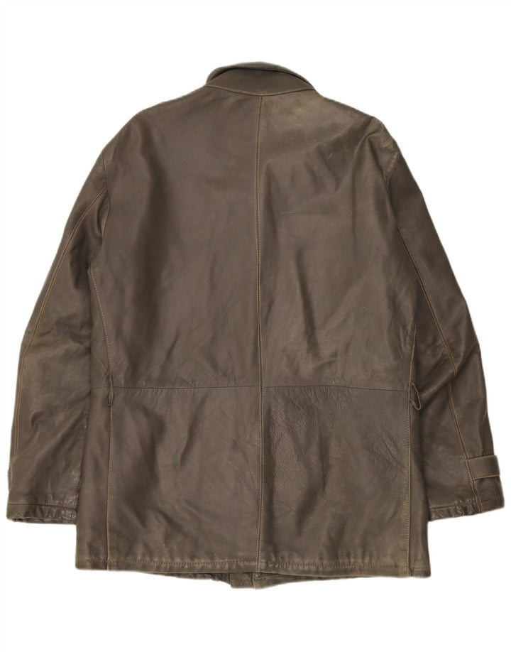 Vintage Ανδρικό Στρατιωτικό Δερμάτινο Μπουφάν UK 38 Medium Khaki Leather