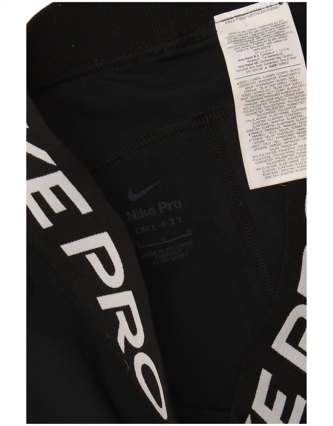 Γυναικεία γραφικά κολάν NIKE Dri Fit UK 14 Large Black Polyester