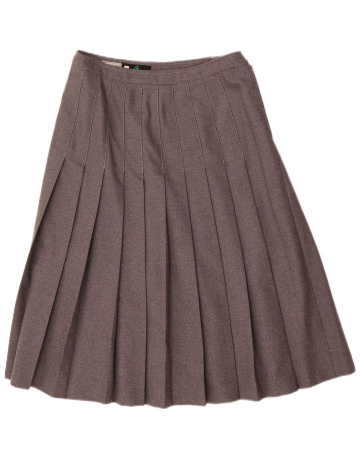 Vintage Γυναικεία Πλισέ Φούστα IT 44 Medium W28 Γκρι μαλλί