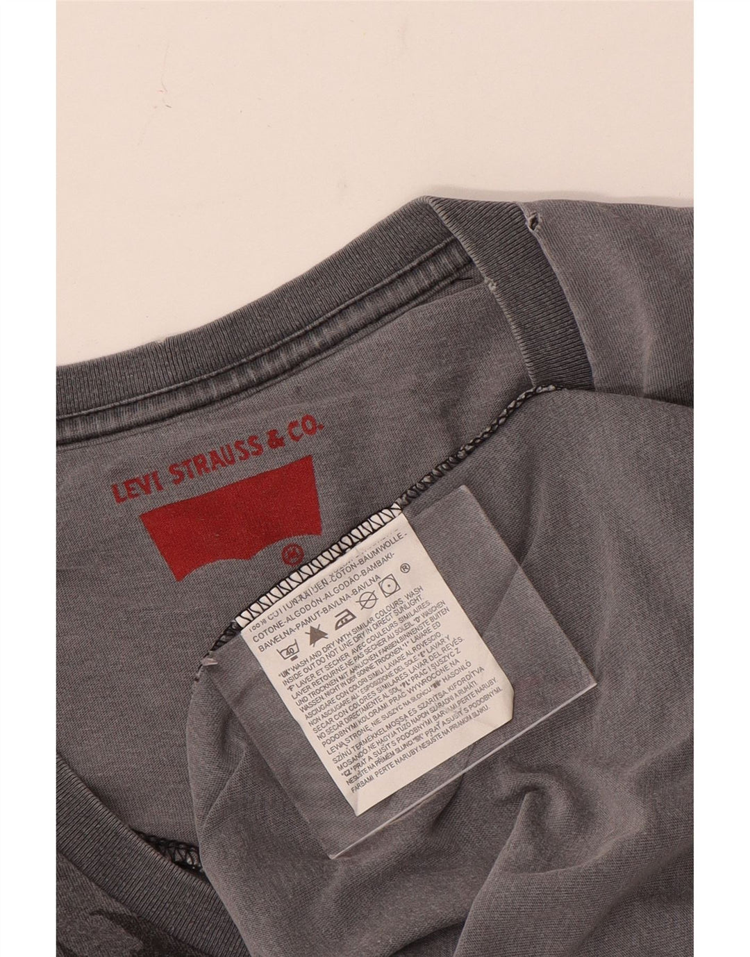 Ανδρικό γραφικό T-Shirt Levi's Top Μεσαίο γκρι ριγέ βαμβακερό