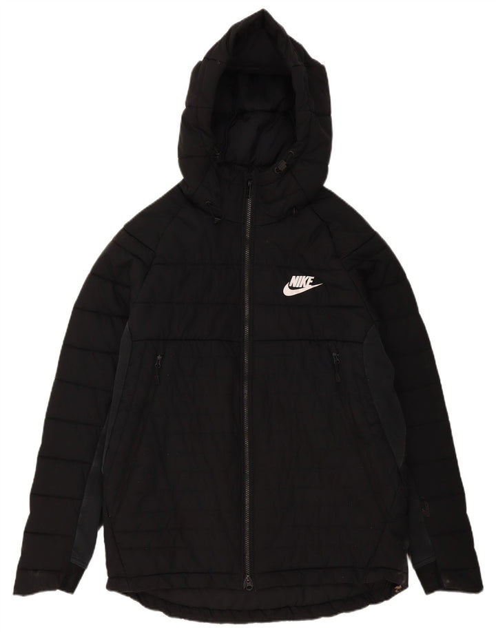Ανδρικό μπουφάν με κουκούλα Nike UK 40 μεγάλο μαύρο πολυεστέρα