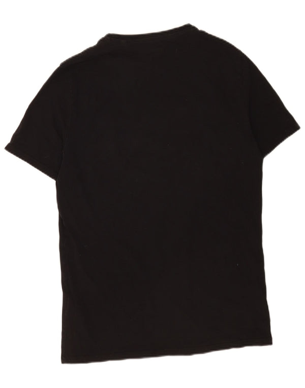 Γραφικό μπλουζάκι Guess Mens Slim Fit Top Μεσαίο μαύρο βαμβακερό