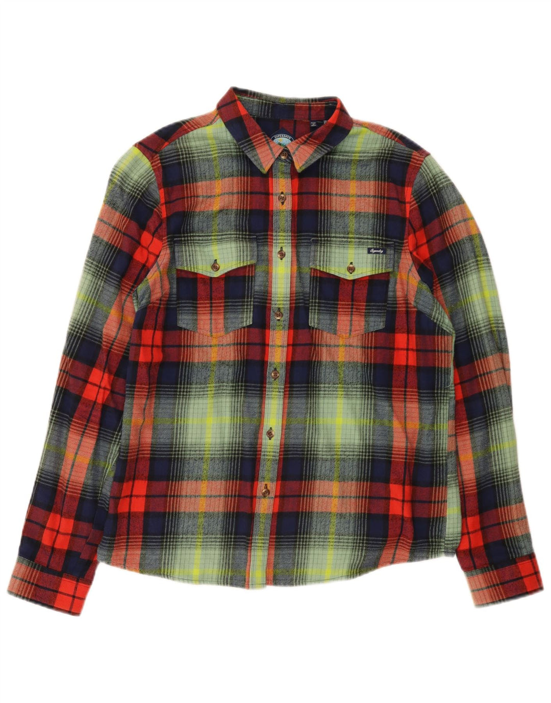 Superdry Γυναικείο Φανελένιο Πουκάμισο UK 12 Μεσαίο πολύχρωμο καρό βαμβακερό