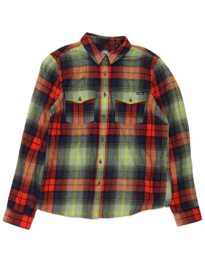 Superdry Γυναικείο Φανελένιο Πουκάμισο UK 12 Μεσαίο πολύχρωμο καρό βαμβακερό