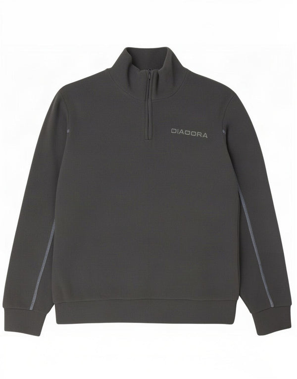 Diadora Ανδρικό φερμουάρ με λαιμόκοψη με μεσαίο γκρι πολυεστέρα