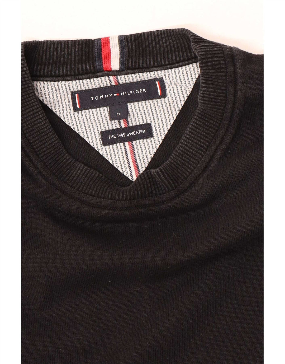 Ανδρικό πουλόβερ με λαιμόκοψη Tommy Hilfiger, μεσαίο μαύρο