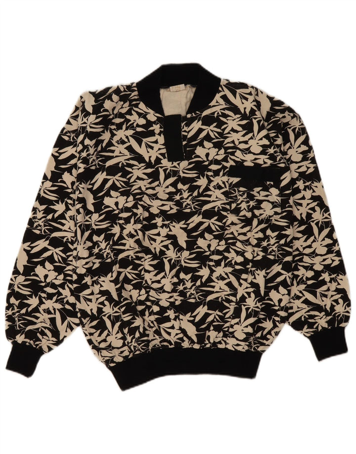 Vintage γυναικεία φούτερ Jumper UK 16 Large Black Floral