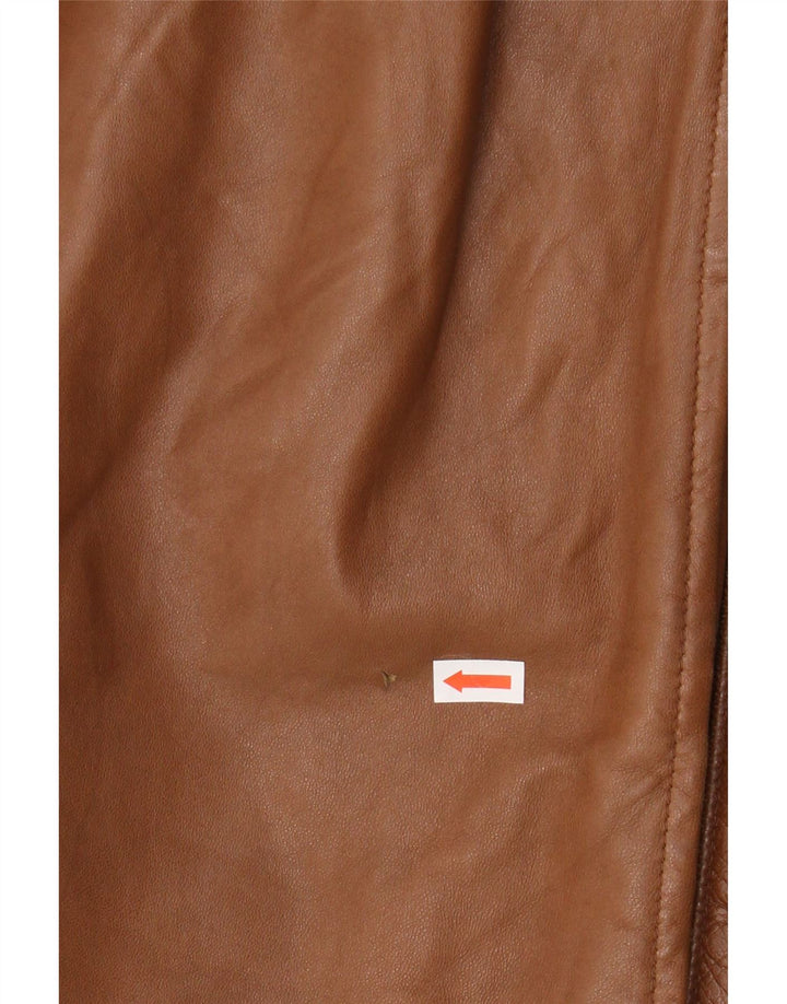 VINTAGE Ανδρικό δερμάτινο παλτό UK 40 Μεγάλο καφέ δέρμα