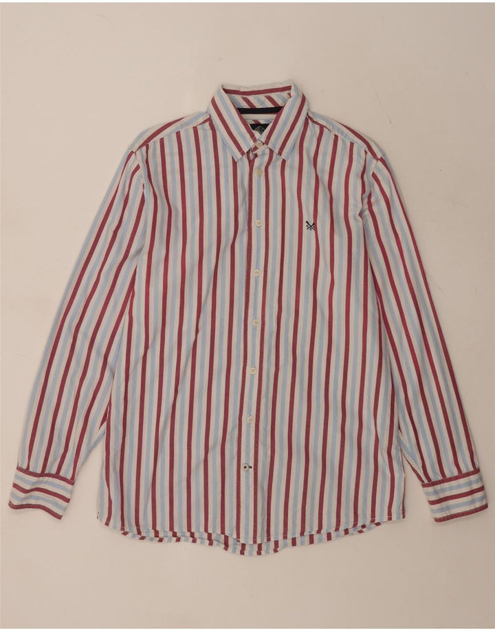 Ανδρικό πουκάμισο Crew Clothing Classic Fit, Βαμβακερό μεσαίο μπλε ριγέ