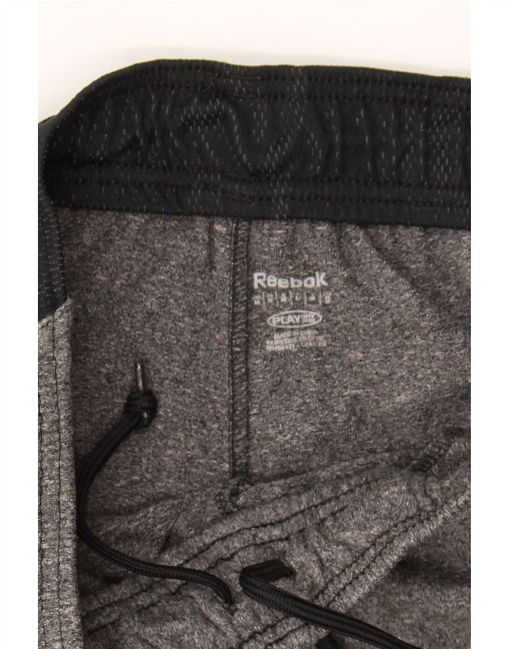 REEBOK Womens Sport Shorts UK 12 Medium  Grey Colourblock Polyester Vintage Reebok and Second-Hand Reebok from Messina Hembry 
