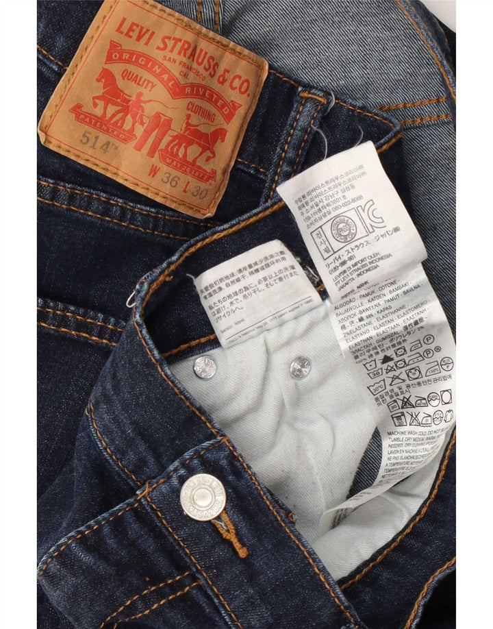 Levi's Mens 514 Cropped Jeans W36 L25 Navy Blue Cotton