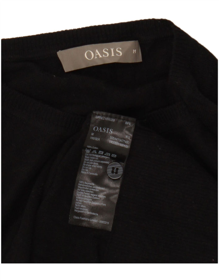 Γυναικείο πουλόβερ με ζακέτα Oasis UK 14 μεσαίο μαύρο βαμβακερό
