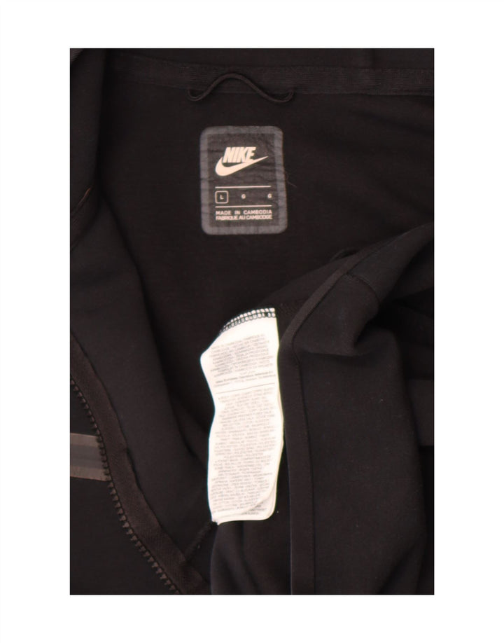 Ανδρικό πουλόβερ Nike με φερμουάρ, μαύρο βαμβακερό