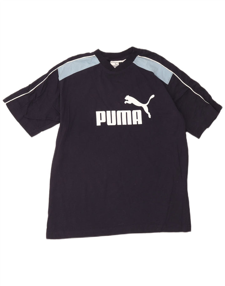 Ανδρικό γραφικό μπλουζάκι Puma Top μεσαίο μπλε ναυτικό, βαμβακερό