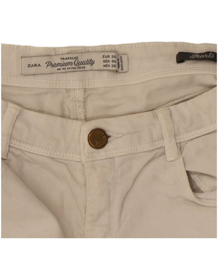 Zara Γυναικείο τζιν σορτς Trafaluc EU 38 Small W28 Λευκό