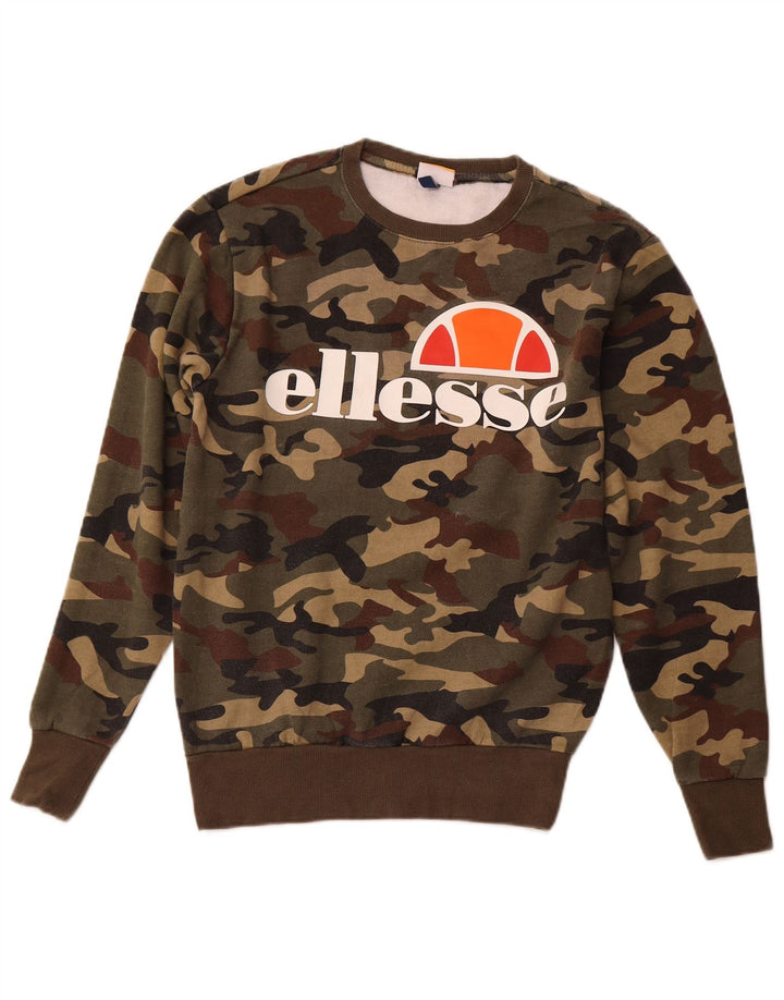 Ανδρικό γραφικό φούτερ Ellesse Jumper Μικρό Χακί Καμουφλάζ Βαμβακερό