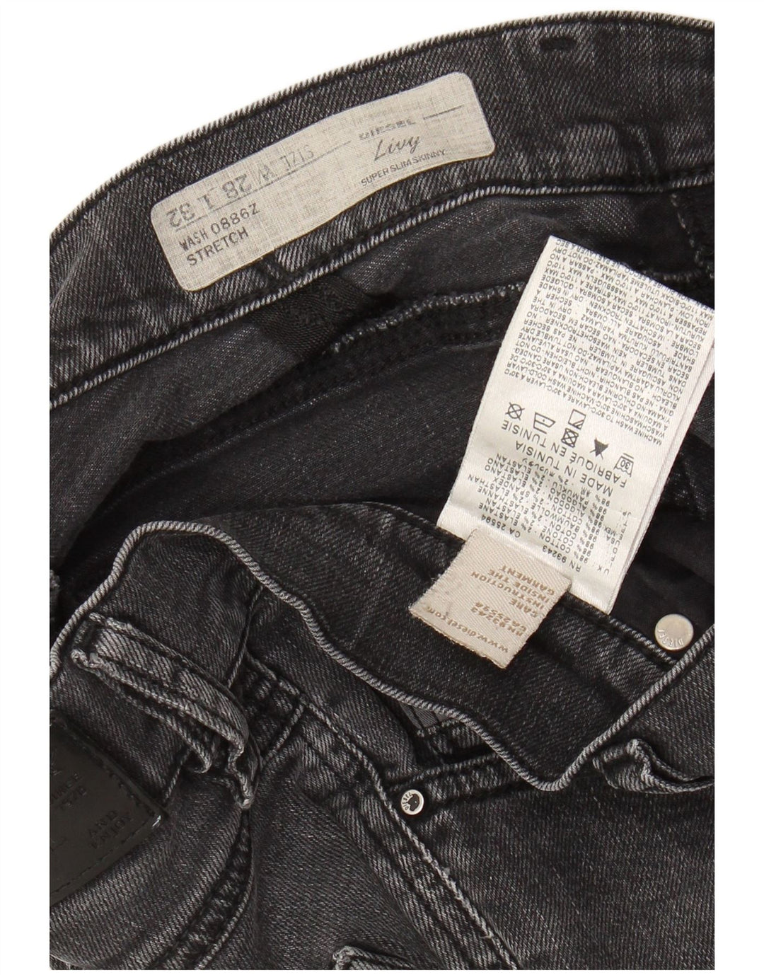 DIESEL Γυναικείο Livy Super Slim Skinny Jeans W28 L32 Γκρι βαμβακερό