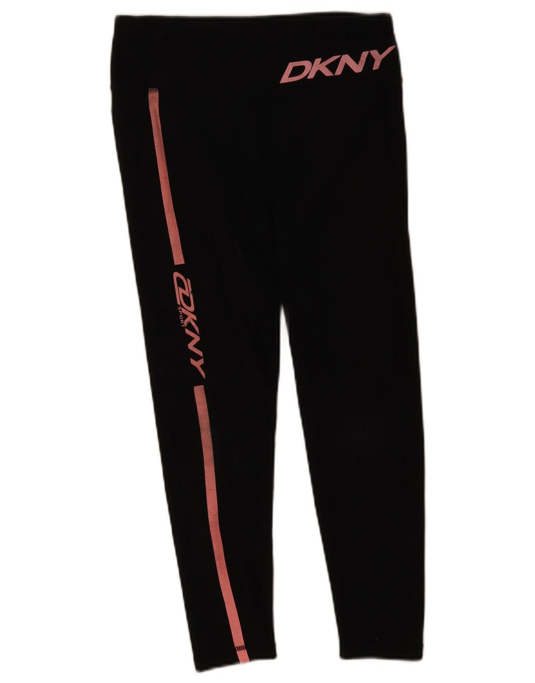 Γυναικεία γραφικά κολάν Dkny Crop UK 12 μεσαία μαύρα βαμβακερά