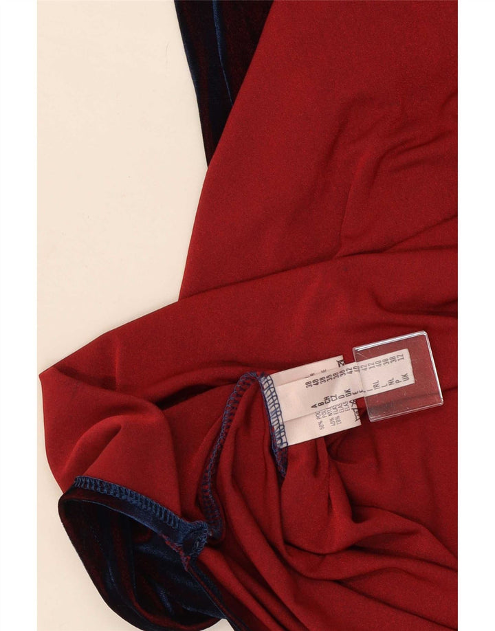 CLOCK HOUSE Γυναικείο Αμάνικο Maxi Φόρεμα UK 12 Medium Red Polyester