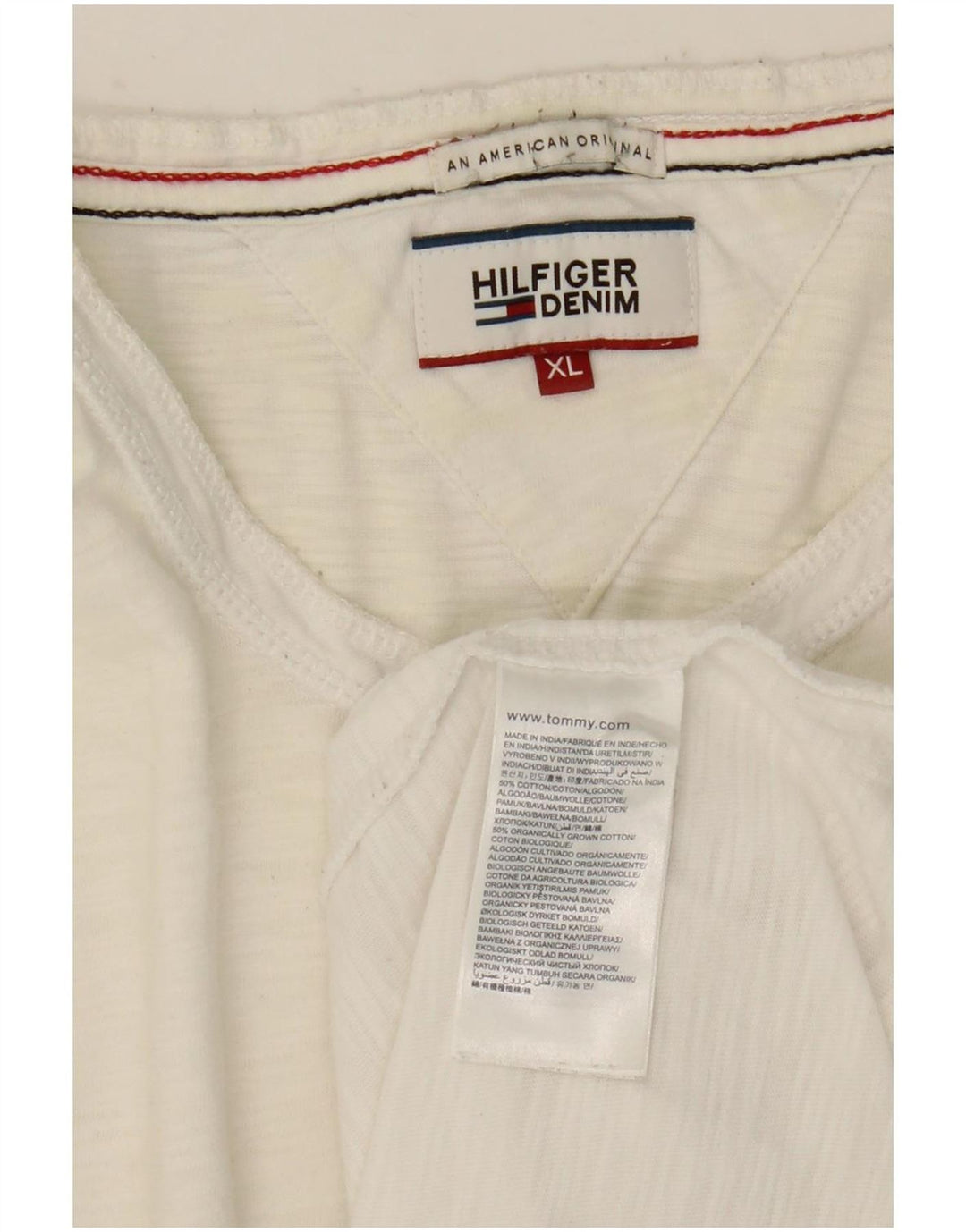 Ανδρικό μπλουζάκι Tommy Hilfiger μακρυμάνικο XL λευκό βαμβακερό