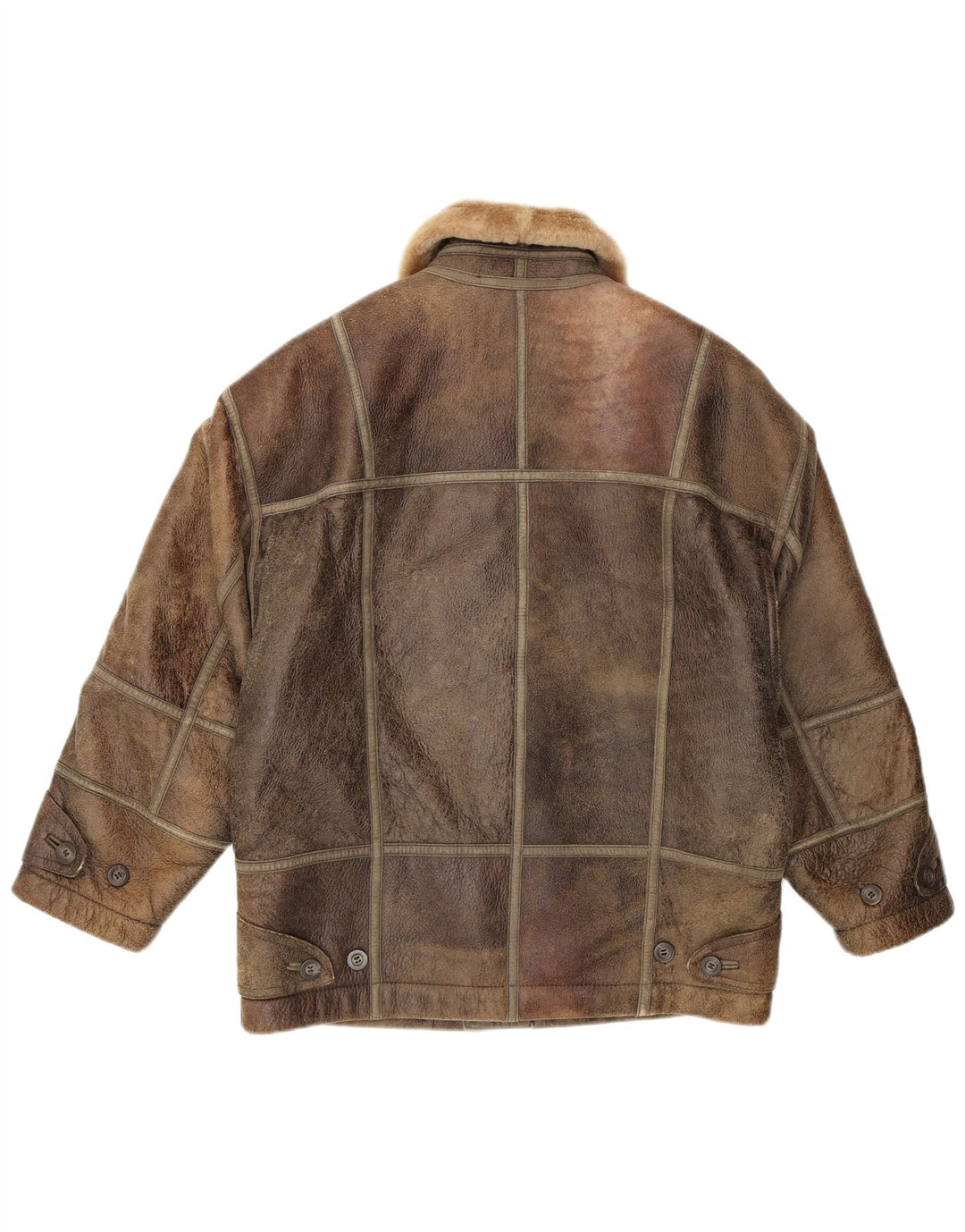Ανδρικό Shearling Jacket Christ IT 48 Δερμάτινο Μεσαίο Καφέ