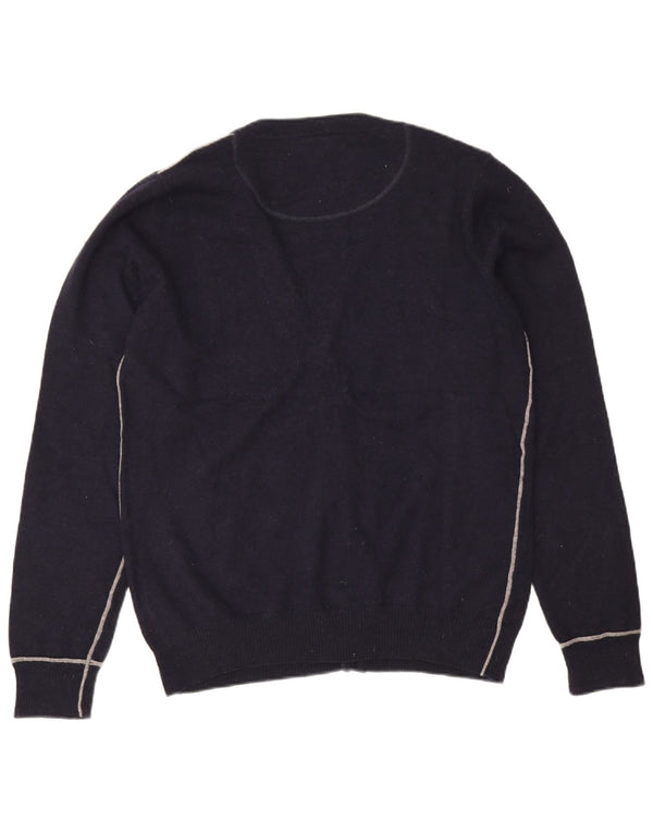 Gianmarco Venturi Mens Cardigan Sweater XL Navy Blue Lambswool