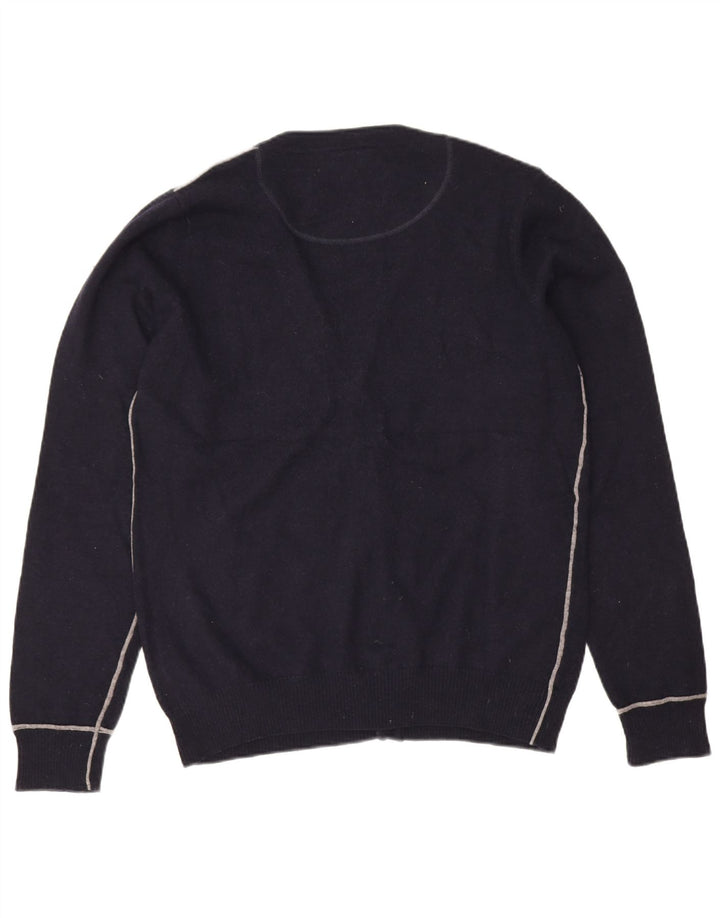 Ανδρικό πουλόβερ Gianmarco Venturi Ζακέτα XL Navy Blue Lambswool