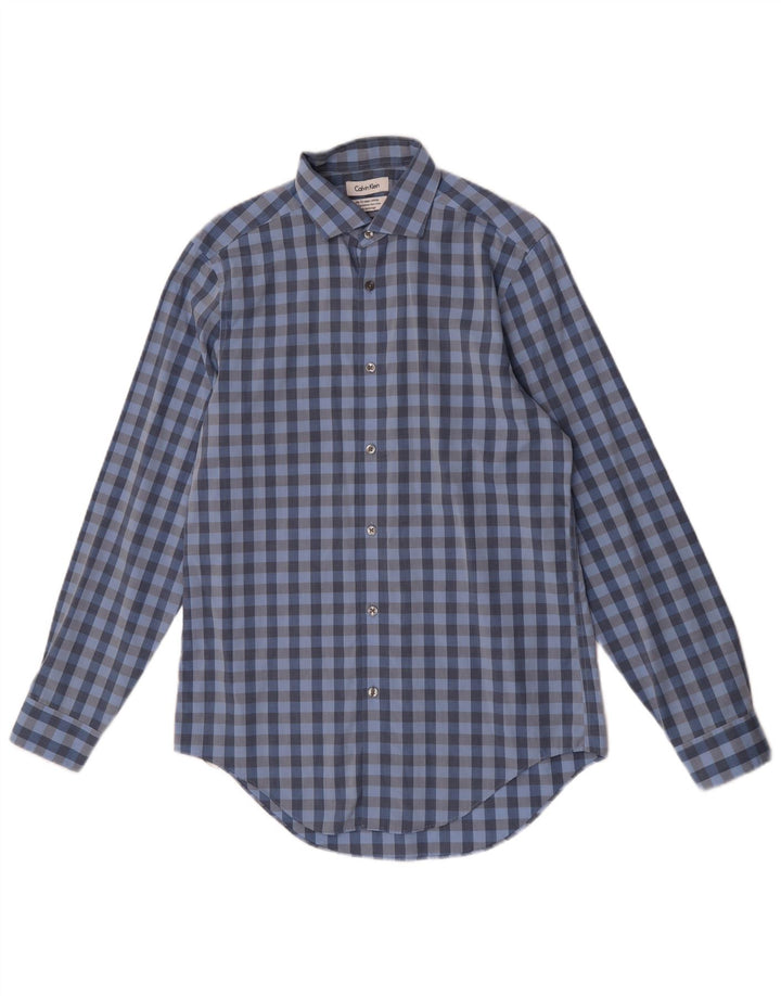 Ανδρικό πουκάμισο Calvin Klein Slim Fit Μέγεθος 15 Medium Blue Gingham