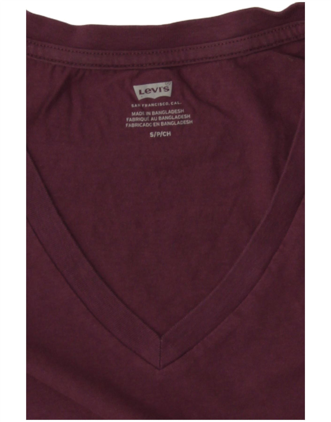 Γυναικείο T-Shirt Levi's Top UK 10 Small Burgundy