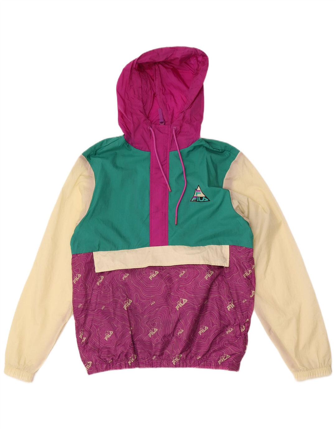 Ανδρική φόρμα φόρμας με γραφικό πουλόβερ Fila Top Jacket Small Purple Colourblock