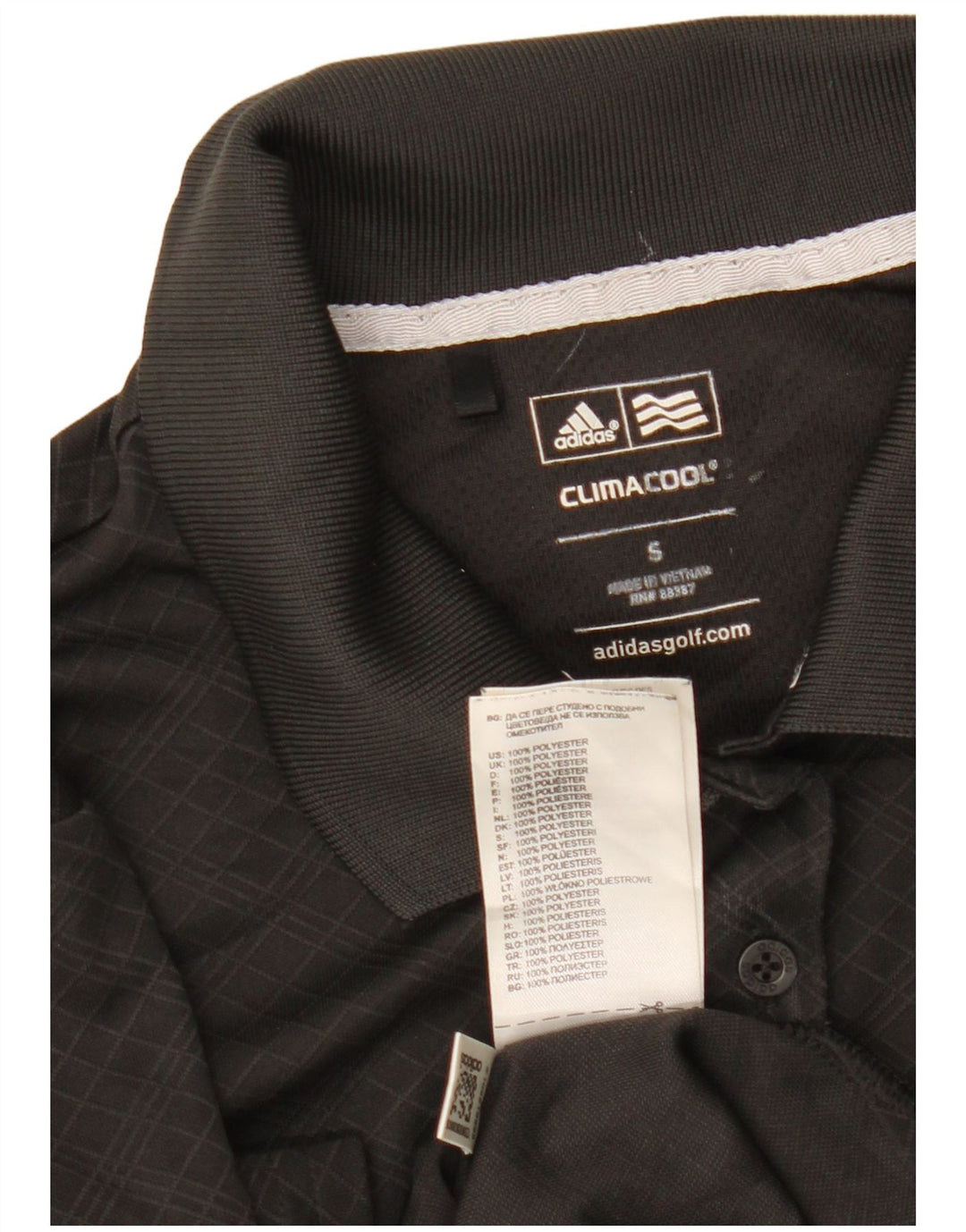 Γυναικείο ADIDAS Climacool μπλουζάκι πόλο UK 10 Μικρό μαύρο γεωμετρικό πολυεστέρα