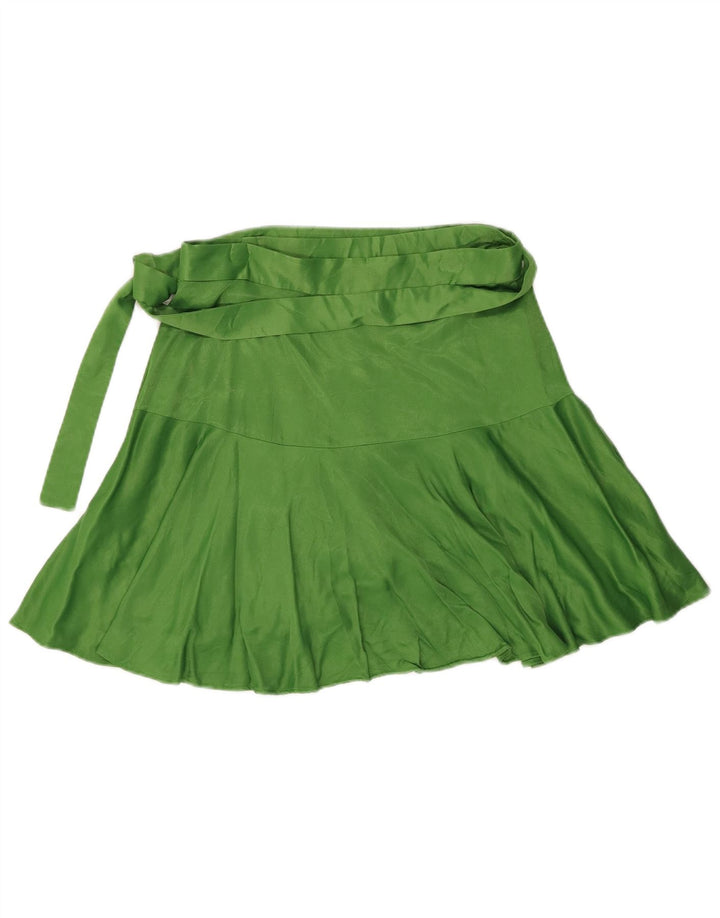Zara Γυναικεία Mini Wrap Φούστα Small W26 Green Viscose