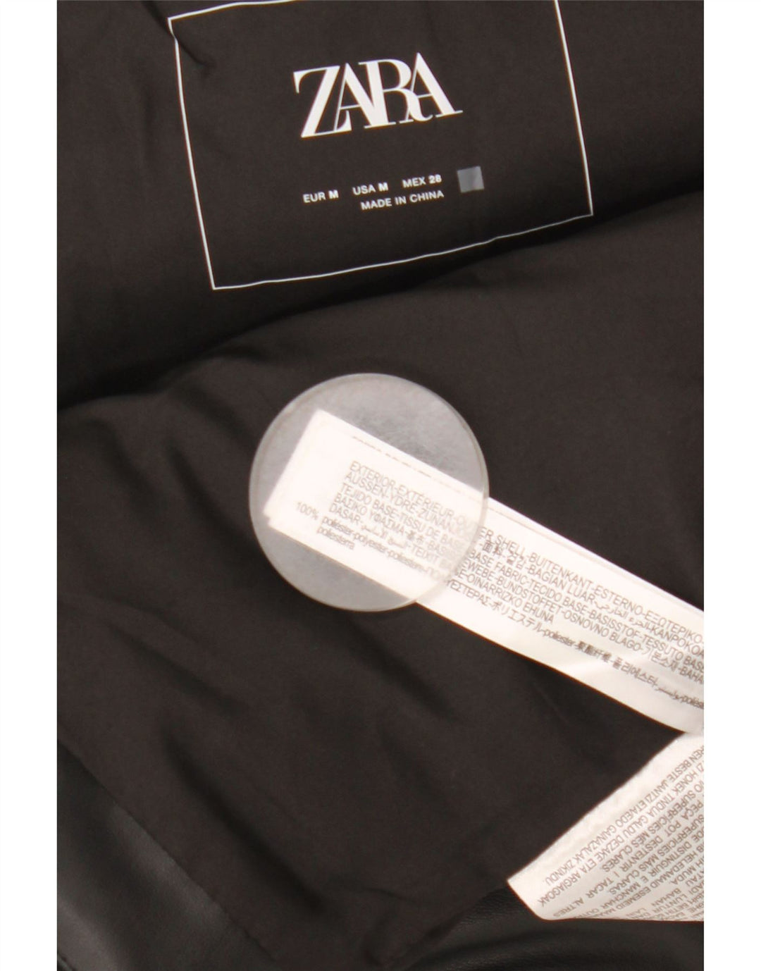 Zara Γυναικεία επένδυση Gilet UK 14 Medium Black Polyester