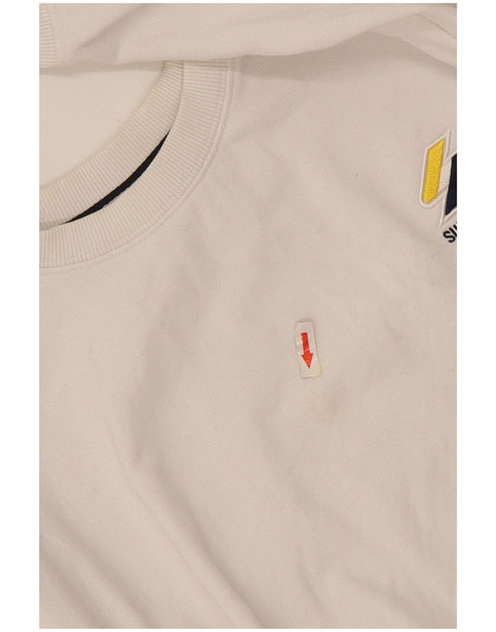 Γυναικείο φούτερ Superdry Jumper UK 14 μεγάλο λευκό βαμβακερό